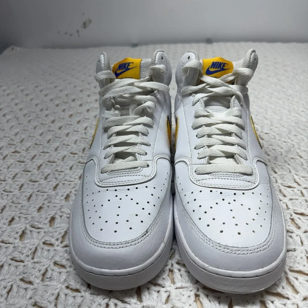 Nike Court Vision Shoes Mens Size 11.5 White Basketball Leather CD5466-102